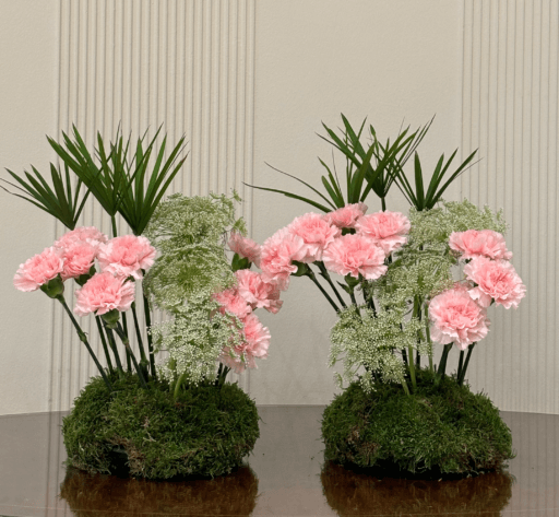 Pink table arrangement
